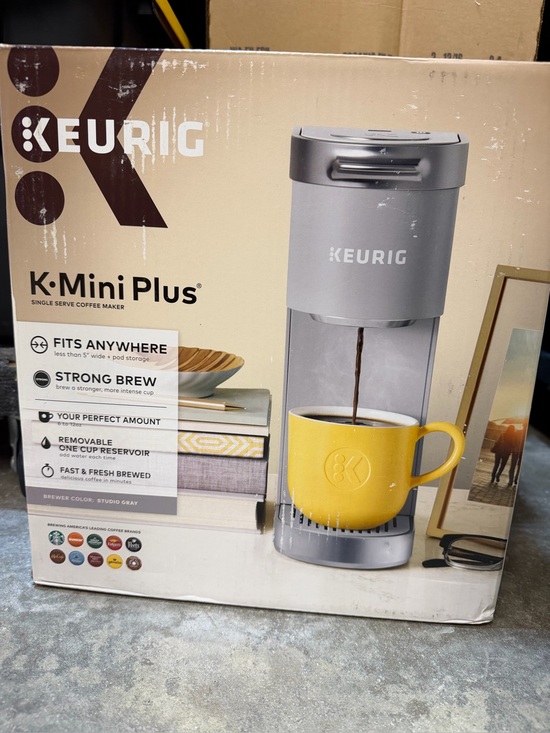 Keurig Other - Keurig K-Mini Plus Single Serve Coffee Maker in Studio Gray with Yellow Mug